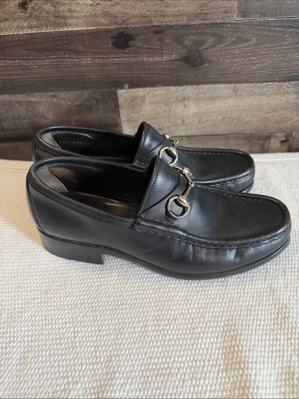 Gucci Black Leather Horsebit Slip-On Loafers - Picture 3 of 12